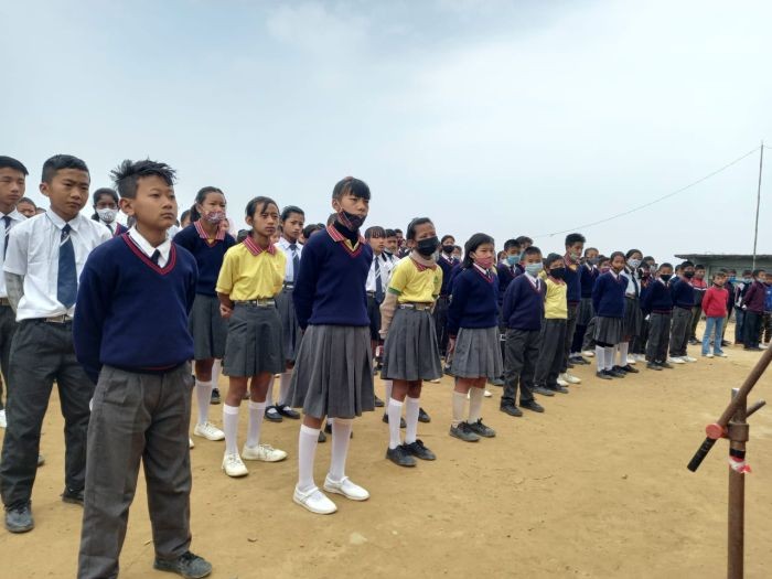 Students of Good Shepherd School, Longleng attending the event organized by LDLSA on March 12. (Photo Courtesy: NSLSA)