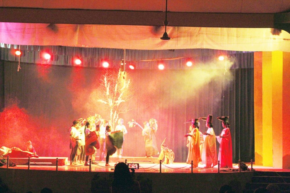 Children performing during the theatre show staged by St Joseph School, Songlhuh at Songluh and Jalukie Town on March 16 and 17.