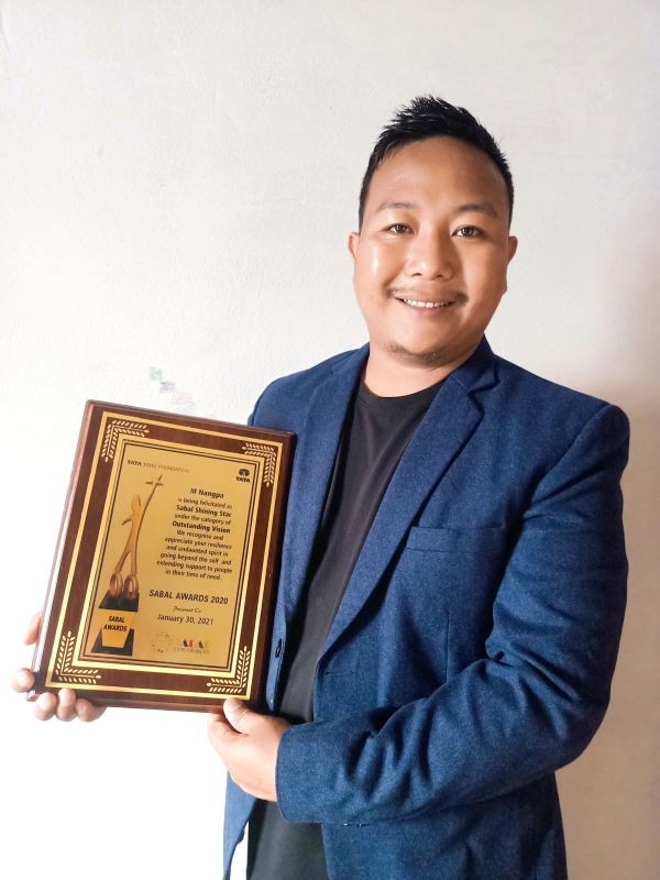 M Nangpa from Angjangyang village in Mon was conferred with the ‘Sabal Shining Star for Community’ at the annual Sabal Awards instituted by Tata Steel Foundation.