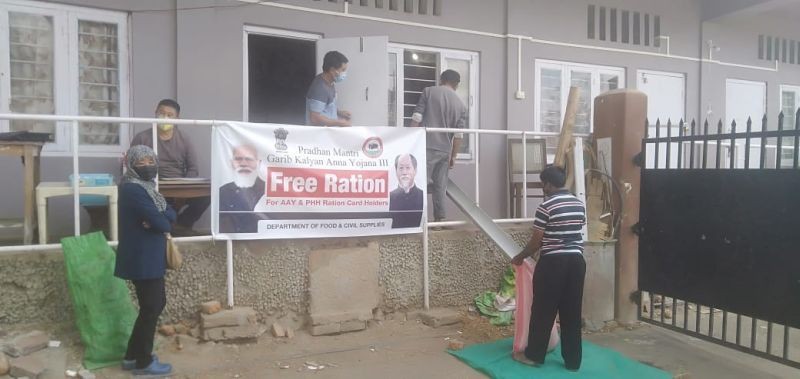 Ration card holders avail free foodgrain at Midland, Kohima on May 26. (Morung Photo)