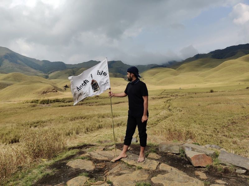 A tourist walking past the picturesque valley on August, 2021. (Photo Courtesy: Rachit Babbar)
