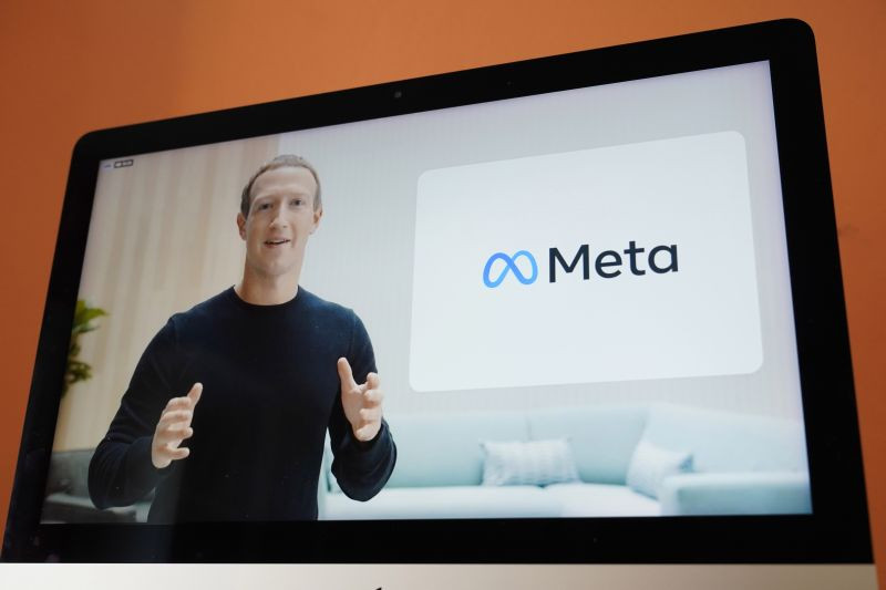 Seen on the screen of a device in Sausalito, Calif., Facebook CEO Mark Zuckerberg announces their new name, Meta, during a virtual event on October 28, 2021. Zuckerberg talked up his latest passion -- creating a virtual reality "metaverse" for business, entertainment and meaningful social interactions. (AP/PTI Photo)