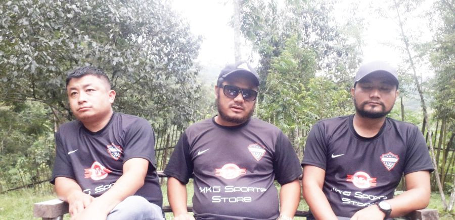 Telongjem FC coach Tiakumzuk, centre, flanked by members of the club’s management. Telongjem FC will be representing Nagaland at the AIFF Hero Futsal Club Championship 2021-22 to be held in Delhi in November.