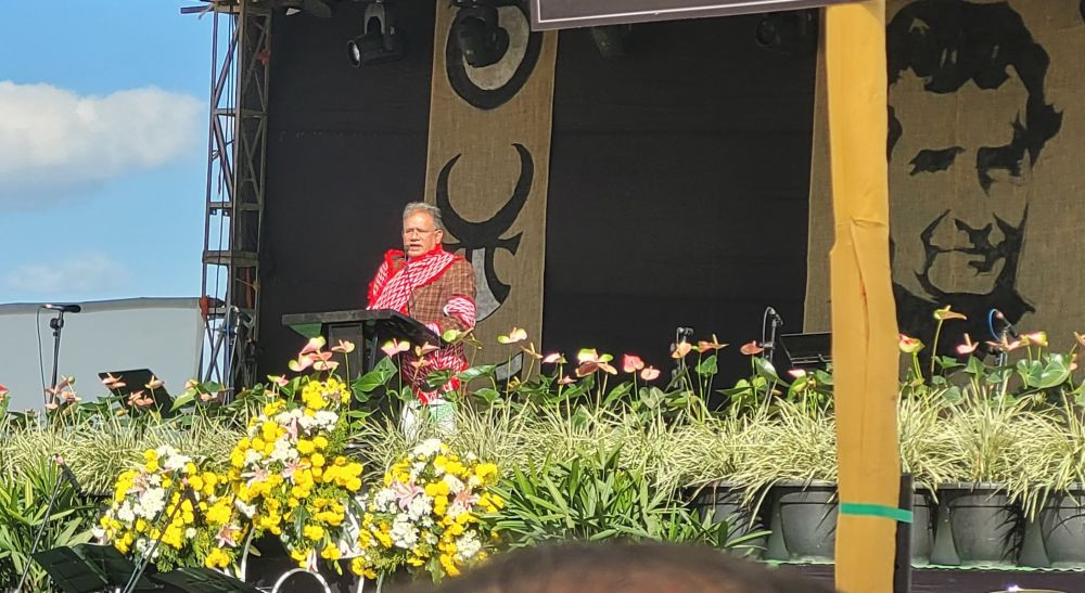 Nagaland Chief Secretary J Alam speaking at the Golden Jubilee grand finale programme of Don Bosco Kohima on November 20. (Morung Photo)