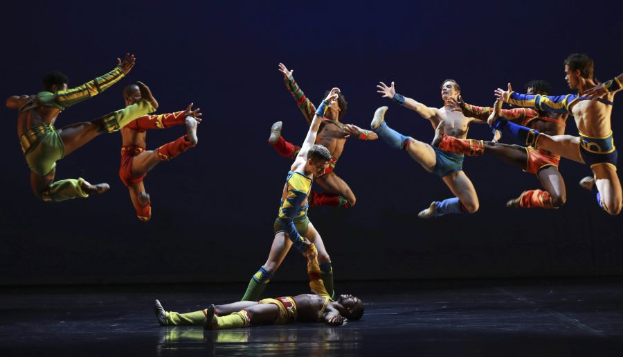 Cape Town: Cape Town City Ballet dancers perform the all-male "Troy Game" choreographed by Robert North, at Artscape in Cape Town, South Africa, Friday, Nov. 5, 2021. South Africa is currently at alert level-1 for COVID-19 with an increased number of tickets allowed to be sold per performance. AP/PTI