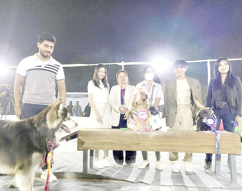 The judges with the winner of the Pet Fashion Show, Valerie and the owner Lolano Patton. Also seen in the picture is Marcus with the owner. (DIPR Photo)