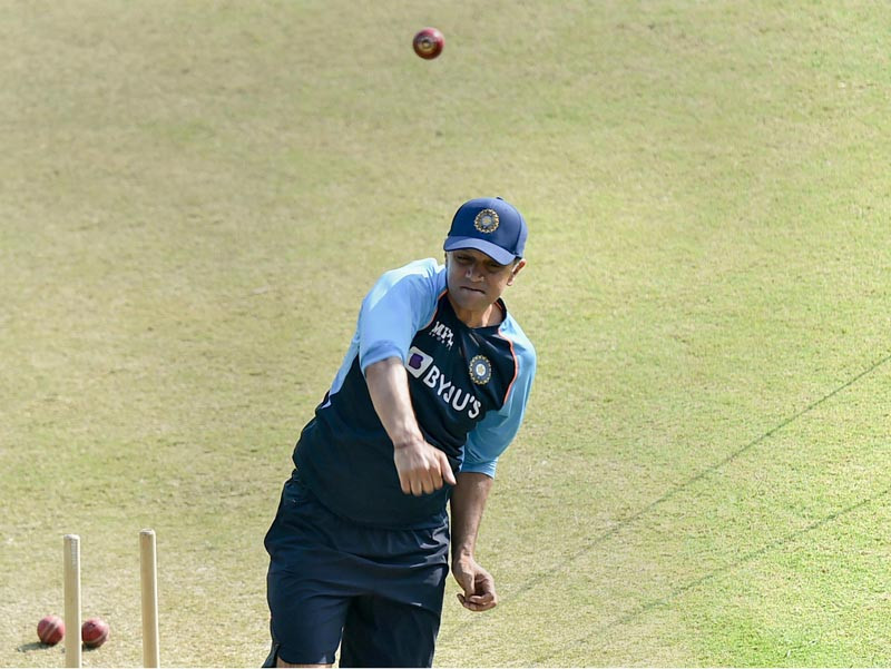 Head Coach of Team India Rahul Dravid during a practice session, ahead of their test cricket match against New Zealand scheduled on November 25, in Kanpur on November 23, 2021. (PTI Photo)