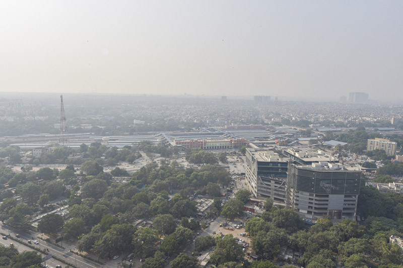 A view of the national capital shrouded in smog, in New Delhi, on November 13, 2021. (PTI Photo)