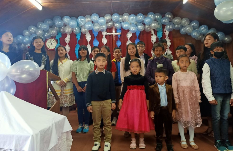 Sunday School Children of KLBC D Block presenting special number on the occasion of World Sunday School Day on November 7. (Photo Courtesy: KLBC Media Cell)