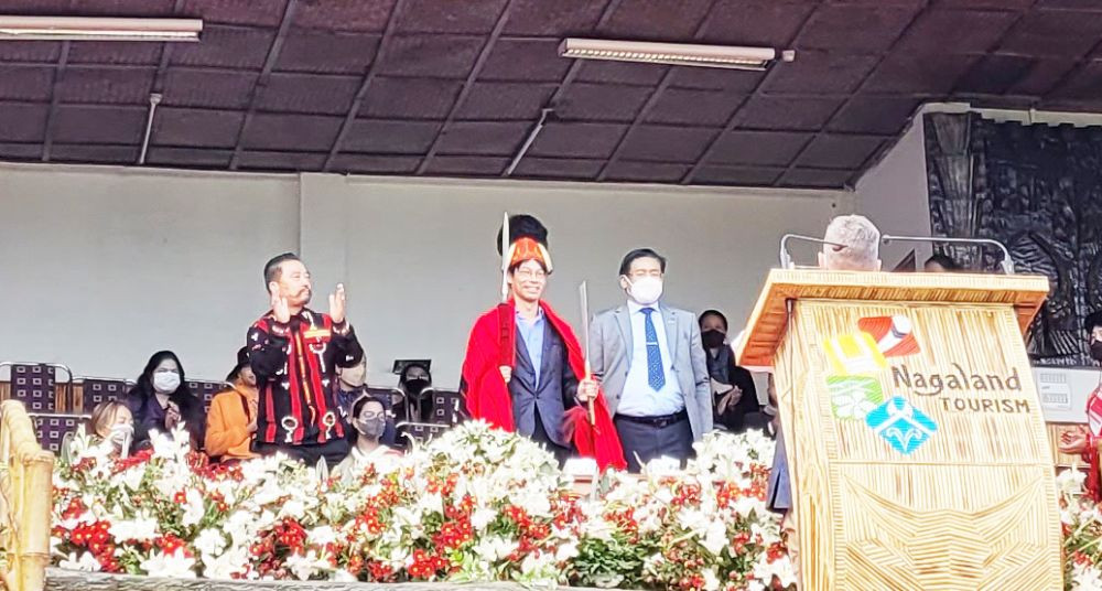 Daniel Sim at Hornbill Festival 2021 in Kisama on December 4. (Morung Photo)