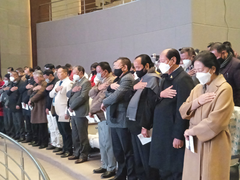 Chief Minister Neiphiu Rio and others at “In Memoriam”- A Tribute Programme” in Kohima on December 9. (Morung Photo)