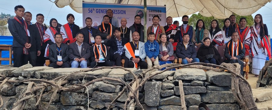 Zaveyi Kezo and others during 56th general session of Sakraba Students’ Union on December 29. (Morung Photo)