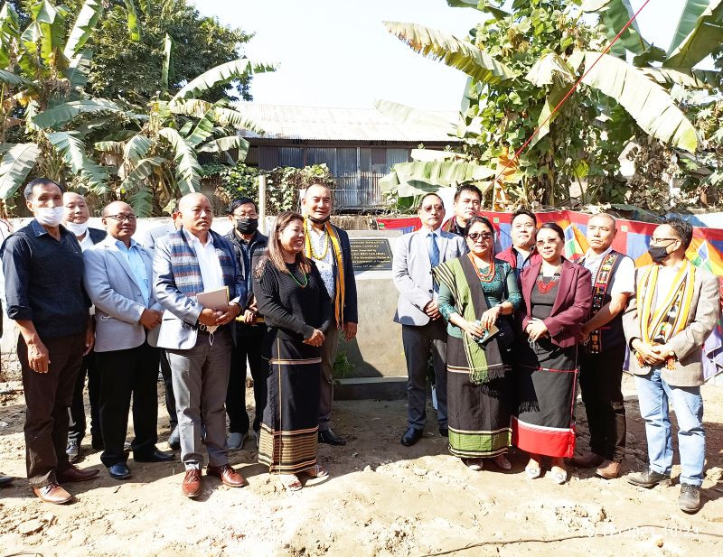 Zhaleo Rio, Advisor with dignitaries and officials after unveiling the foundation stone for new office complex of Tenyimi Union Dimapur.
