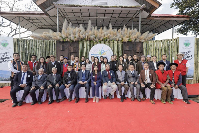 Chizami Students' Union officials and others during the celebration of its 75th anniversary on December 21.