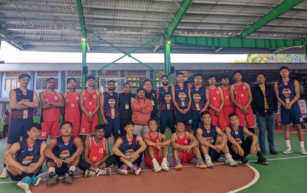 The Nagaland team which came third in the NE Zonal Senior Basketball Championship.