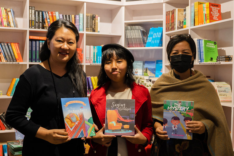 Renthunglo Shitiri during the release of her children books  in Kohima alongwith writer Suki Sochumlo Ezung and Dr Lanusangla Tzudir of Heritage Publishing House Dimapur.