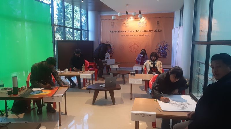 Participants of National Level Kala Utsav online Competition 2022 in Kohima on January 5. (Morung Photo)
