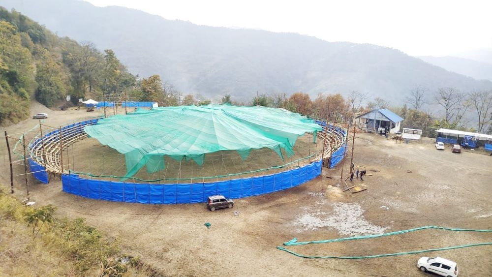 Ongoing preparations at Thipuzu village in view of the Chokri Area 29th Wrestling Meet scheduled to be held on January 20.