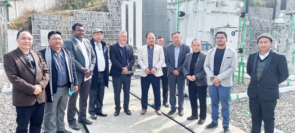 MLA & Advisor for Power H Tovihoto Ayemi and MLA Dr Chumben Murry with power department officials at Niropen substation on January 18.