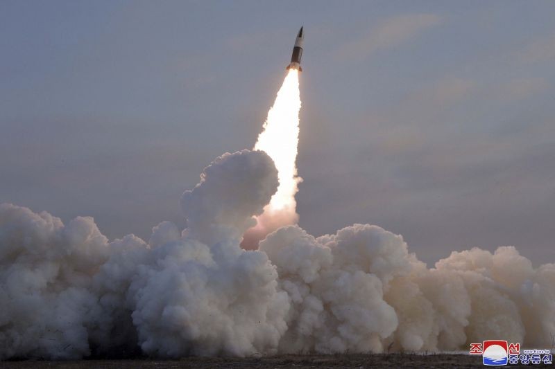 This photo provided by the North Korean government, shows what it says a test-fire of tactical guided missile in North Korea on January 17, 2022. Independent journalists were not given access to cover the event depicted in this image distributed by the North Korean government. The content of this image is as provided and cannot be independently verified. Korean language watermark on image as provided by source reads: "KCNA" which is the abbreviation for Korean Central News Agency. (AP/PTI Photo)