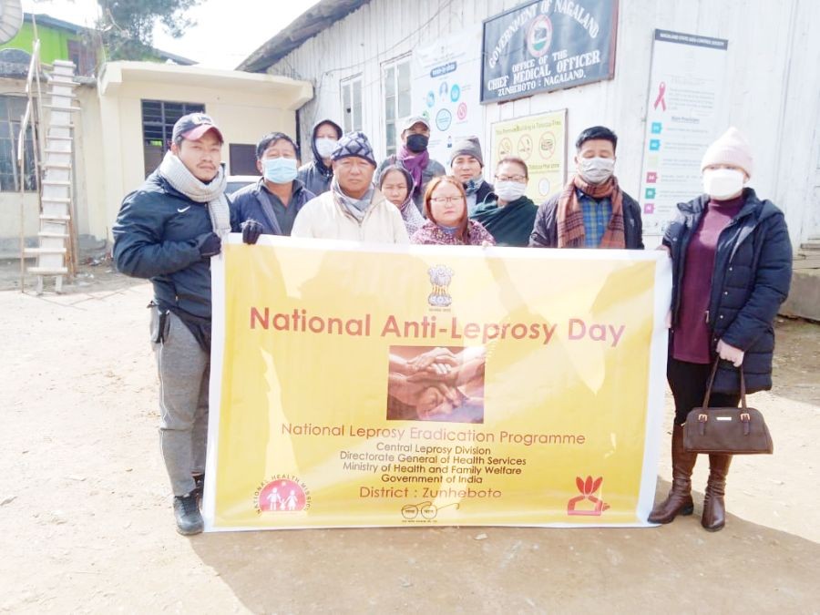 Dr Y Aron Muru with NLEP staff and others during the launch on January 30.