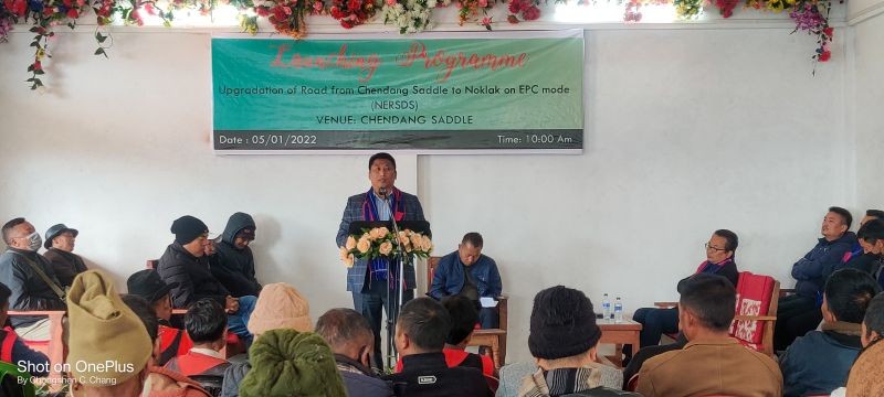 Launching programme for the upgradation of the road from Chendang Saddle to Noklak on EPC mode (NERSDS) held at Chendang Saddle, Tuensang on January 5. (Morung Photo)