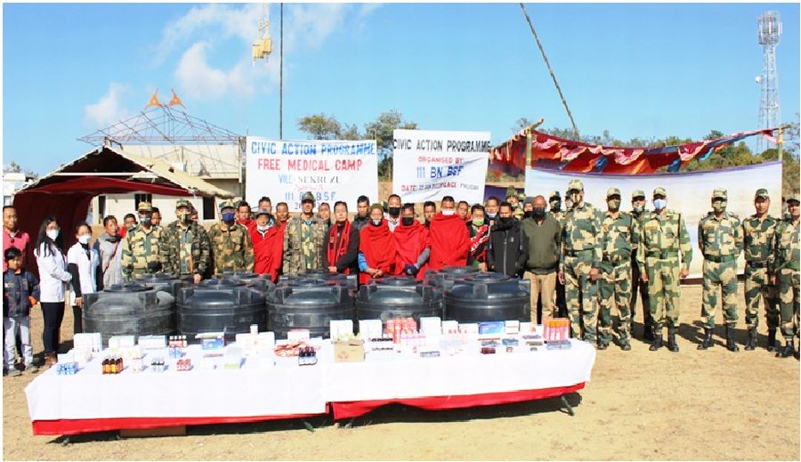 As a part of its civic action programme, the 111 Bn BSF distributed water storage tanks to villagers of Terhutsesemi and Ruzazho under Phek District on January 22.