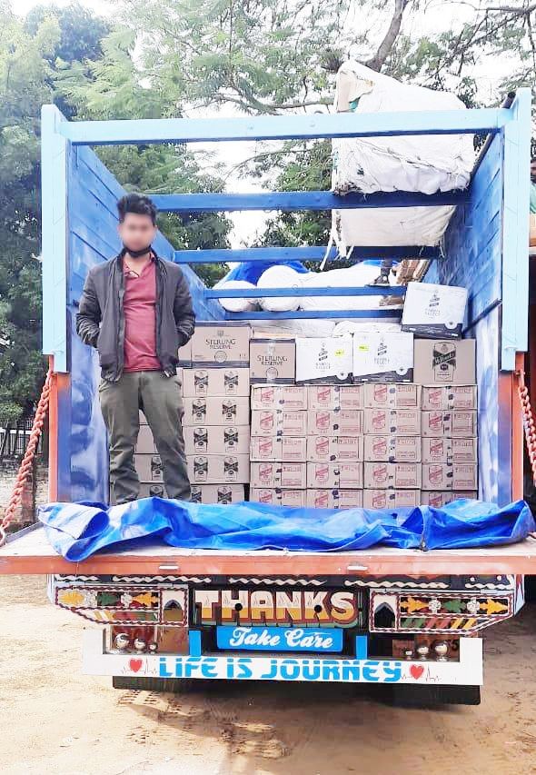 Dimapur District Excise duty party recovered 726 cases of assorted IMFL concealed under furniture and household goods from a truck on January 17.