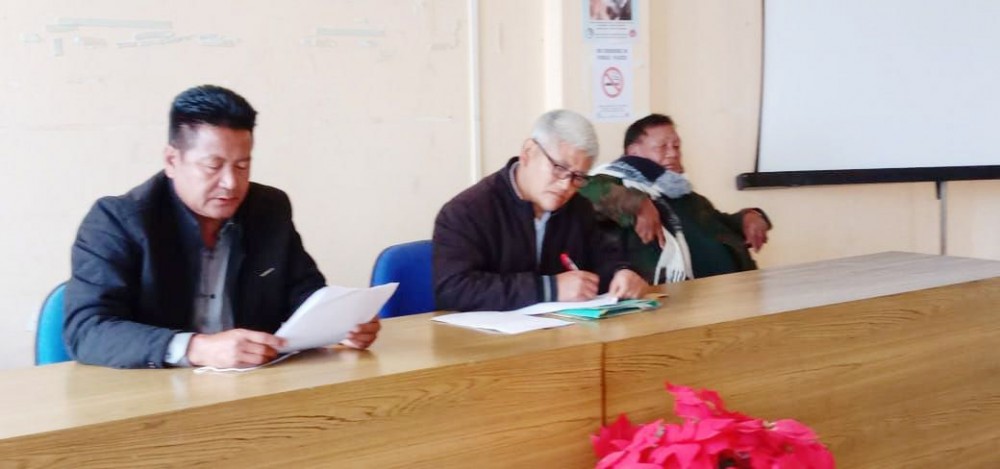 DC Longleng addressing the DPDB meeting held on January 15 at DC conference hall. (DIPR Photo)