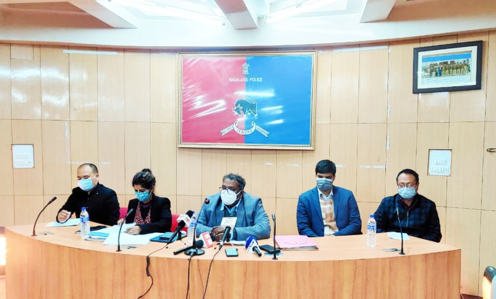 Supervisory head of the SIT, ADG (Law & Order), Sandeep M Tamgadge addressing a press conference in Kohima on January 13 on the status of the investigation on the Oting (Mon) killings. (Photo Courtesy: Nagaland Police/Twitter)