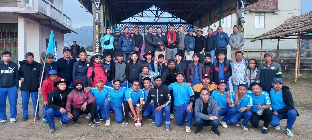 Champions Tritons CC, runners-up LCYO and the organizers (SNK) of the WCC, alongwith guest, Rickey Ozukum, Secretary NPP, Nagaland at the Wokha Local Ground on January 17.