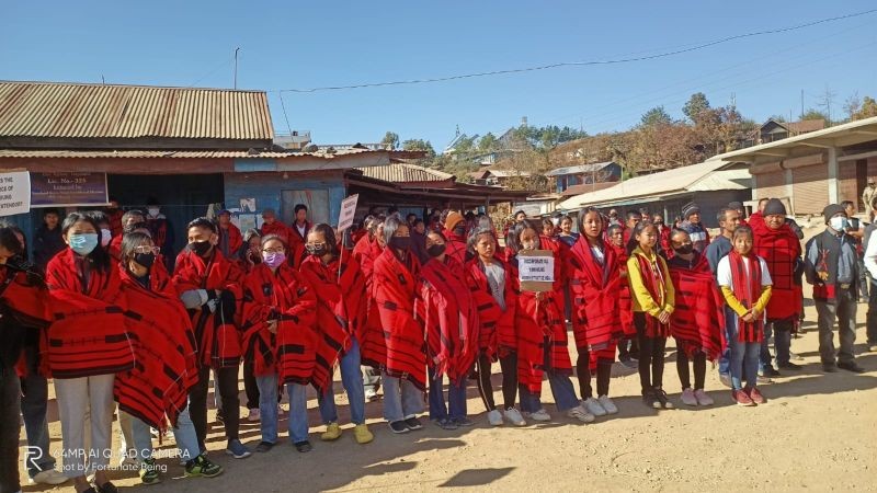 The Yimkhiung Women Organisation (YWO) organised a mass rally on January 7 to express support for the Yimkhiung Tribal Council’s demand for Shamator district. (DIPR Photo)
