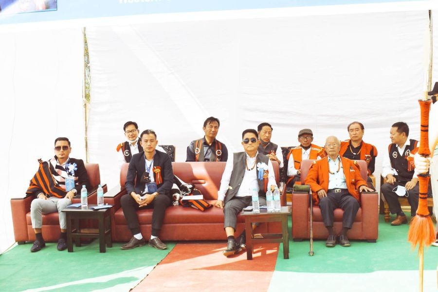 Special Guest Shikaho Zhimomi, President, Western Sumi Hoho along with other dignitaries at the inaugural of the Sakipheto Range Students’ Union 21st general conference. (Photo Courtesy: SRSU)