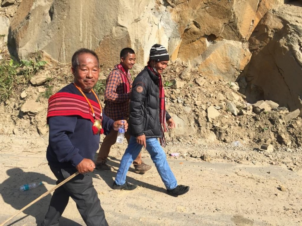 People walking at the March for the Repeal of the AFSPA. The march began on January 10 morning and will end in Kohima on January 11.