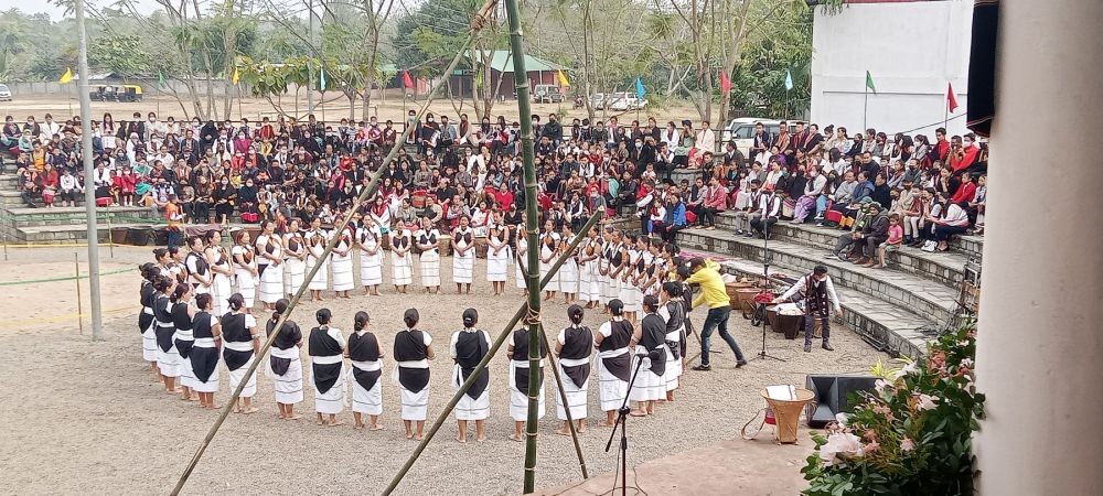 A Naga wrestling competition during the Sühkrühnye festival celebration at Selouphe Model Village on January 15.