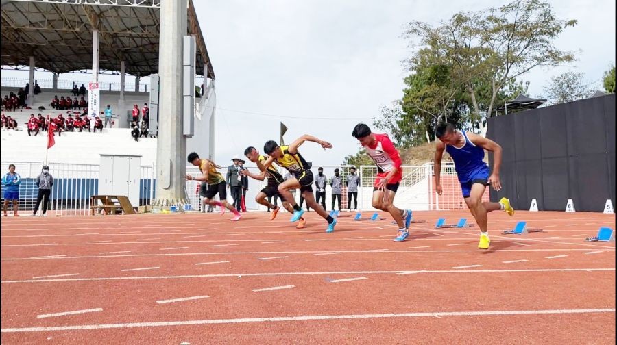 Participants during the second day of the weeklong LXV (65th Kohima Village Sports Association (KVSA) Meet 2022 in Kohima on January 18.