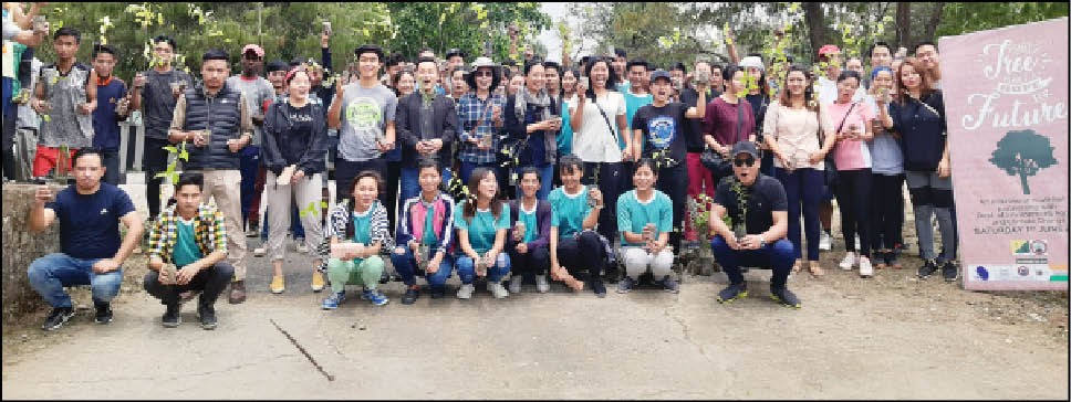 Officials and participants during tree plantation drive in Kohima on June 1. (Morung Photo)