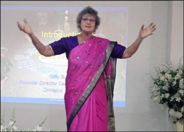Gilly Burn, Director, Care Response International and Founder-Director of Cancer Relief India speaking during the programme at Eden Medical Centre, Dimapur on Saturday. (Morung Photo)