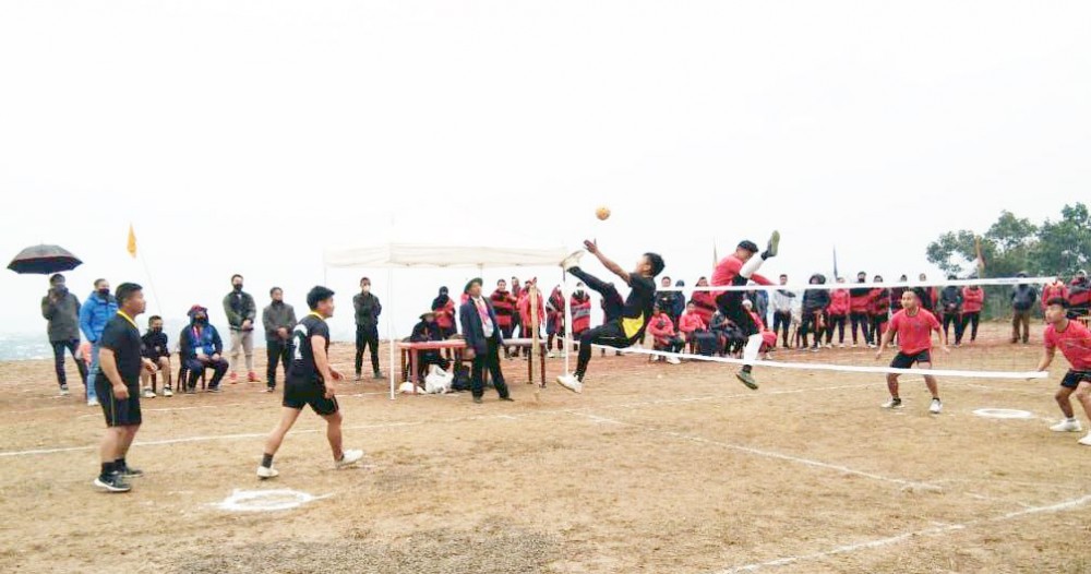 Sepaktakraw event at 60th annual games & sports meet of SASA at Jakhama on February 3.