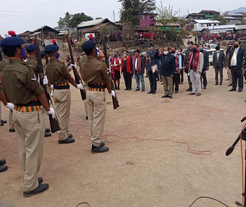 Governor of Assam and Nagaland, Prof Jagdish Mukhi during his visit to Kiphire village on February 10. (DIPR Photo)