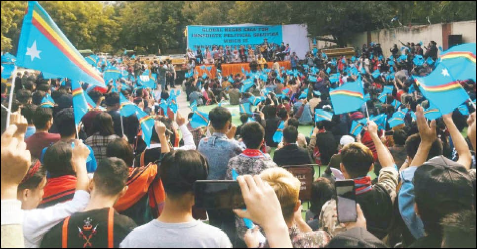 A section of the mass during the Global Naga Mass Rally organised by Naga Student Union Delhi (NSUD) in collaboration with Naga community in Delhi on February 23. (Photo Courtesy: Vijayan)