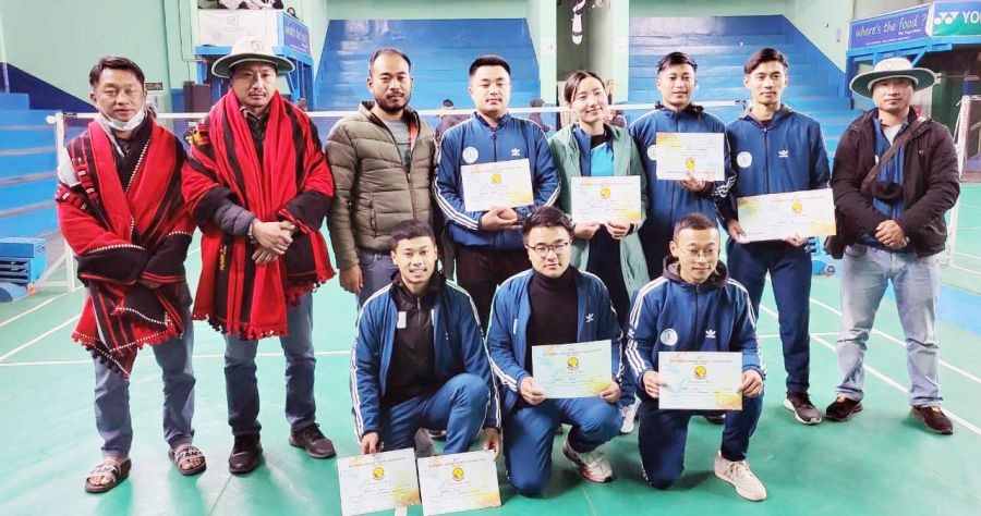 Medal winners of indoor games at NASA 63rd sports meet 2022 on February 4.