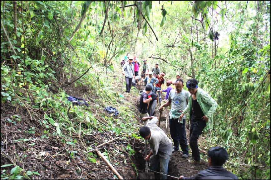 Spring rejuvenation activities undertaken at Phuvkiu village under Pungro Sub-Division of Kiphire district. (Photo Courtesy: NEIDA)