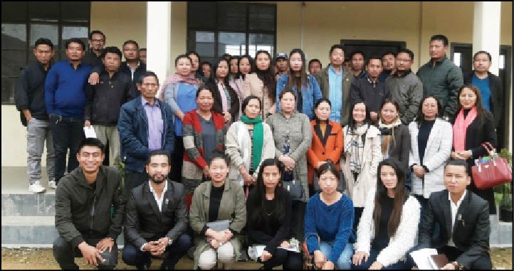 Zunheboto Range Students Union members with the faculties of schools under Zunheboto during the consultative meeting held on May 18. (DIPR Photo)