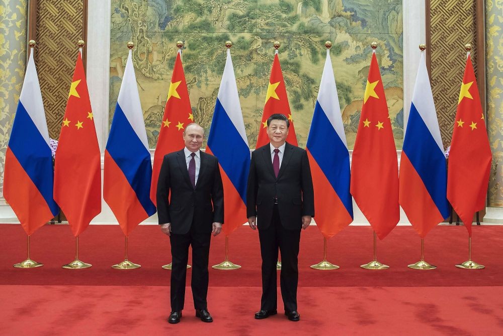 Beijing: In this photo provided by China's Xinhua News Agency, Chinese President Xi Jinping, right, holds talks with Russian President Vladimir Putin at the Diaoyutai State Guesthouse in Beijing, China, Friday, Feb. 4, 2022. AP/PTI