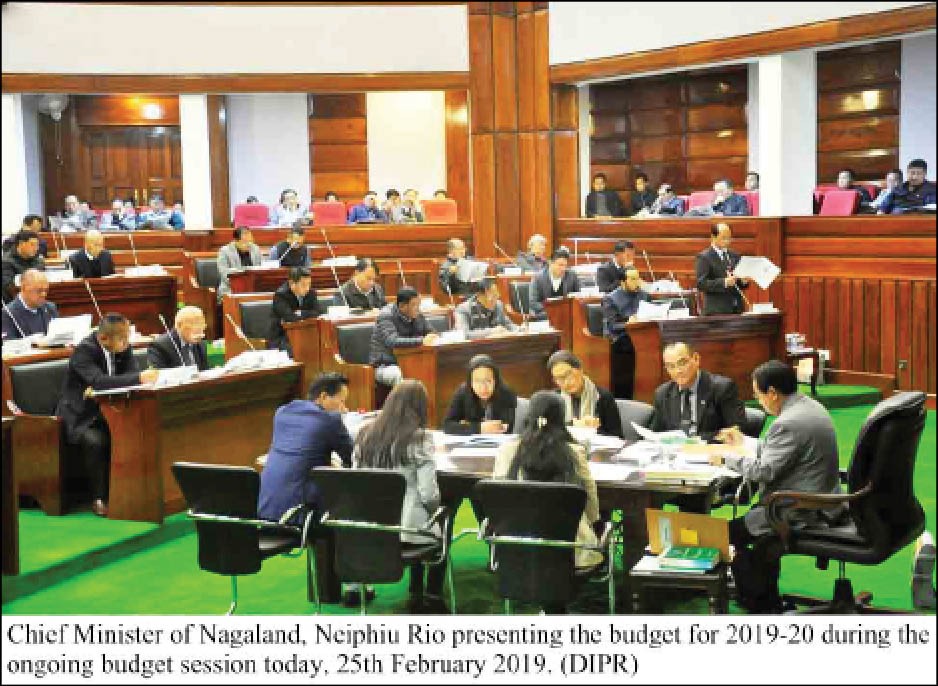 Chief Minister Neiphiu Rio presenting the budget for 2019-20 during the ongoing NLA budget session on February 25. (DIPR Photo)