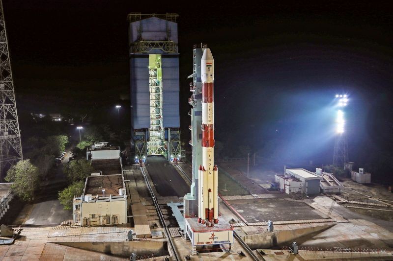 Indian Space Research Organisation’s PSLV C5-2 carrying  orbit earth observation satellite EOS-04 and two other small satellites is scheduled for lauch from the First Launch Pad of Satish Dhawan Space Centre at Sriharikota in Andhra Pradesh, on Monday, February 14, 2022. (PTI Photo)