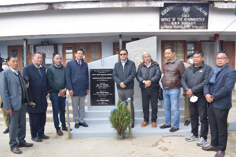 Advisor KT Sukhalu along with others during the inauguration of the newly upgraded GHSS Sungro held on February 12. (DIPR Photo)
