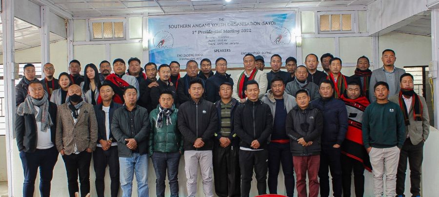 Southern Angami Youth Organization 1st presidential meeting 2022 held at SAPO Hall Jakhama, Kohima on February 12. (Photo Courtesy: SAYO)