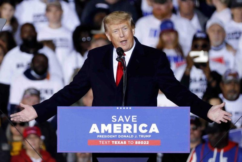 Former President Donald Trump speaks at a rally, Saturday, Jan. 29, 2022, in Conroe, Texas. (AP File Photo)